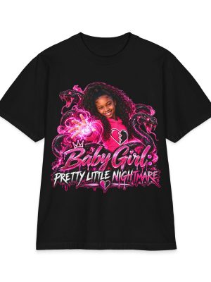 Here She Comes: Baby Girl Pretty Little Nightmare Merch Graphic Heavyweight Cotton T-Shirt
