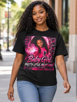 Baby Girl Pretty Little Nightmare Graphic Heavyweight Cotton T-Shirt
